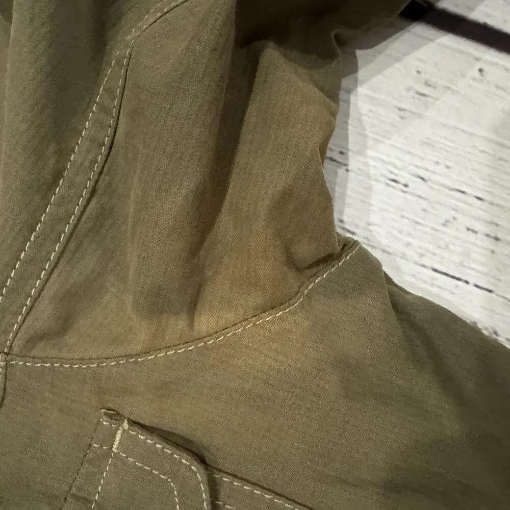 Kuhl Jacket Womens XS Button Zip Front Cargo Utility Olive Green Built In Hood - Picture 7 of 14